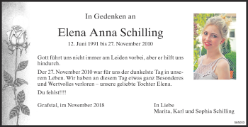 Traueranzeige von Elena Anna Schilling von reg_1