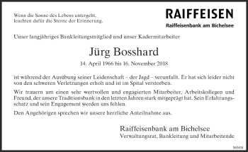 Traueranzeige von Jürg Bosshard von ZO Gesamt