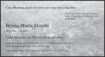 Traueranzeige von Bruna Maria Marchi von www.zo-trauer.ch