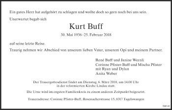 Traueranzeige von Kurt Buff von reg_1