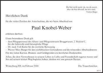 Traueranzeige von Paul Knobel-Weber von reg_1