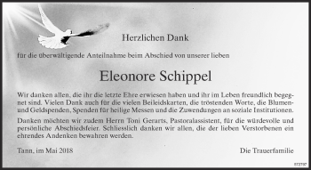 Traueranzeige von Eleonore Schippel von ZO Gesamt