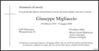 Traueranzeige von Giuseppe Migliaccio von reg_1