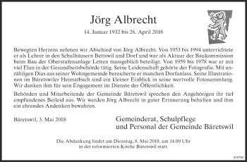 Traueranzeige von Jörg Albrecht von ZO Gesamt