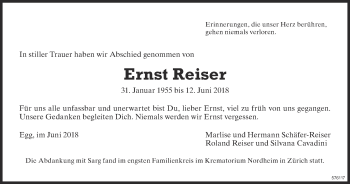 Traueranzeige von Ernst Reiser von ZO Gesamt