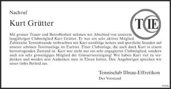 Traueranzeige von Kurt R. Grütter von reg_1