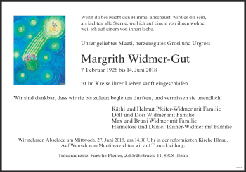 Traueranzeige von Margrith Widmer-Gut von reg_1