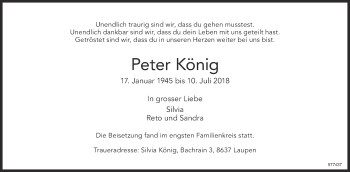 Traueranzeige von Peter König von ZO Gesamt