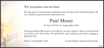 Traueranzeige von Paul Moser von reg_12345