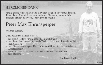 Traueranzeige von Peter Max Ehrensperger von ZO Gesamt