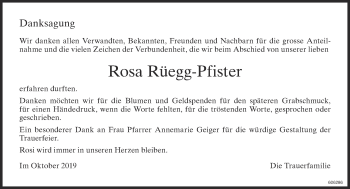 Traueranzeige von Rosa Rüegg-Pfister von reg_12345