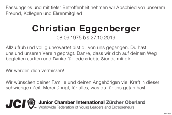 Traueranzeige von Christian Eggenberger von ZO Gesamt