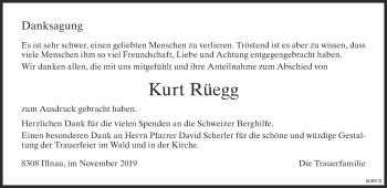 Traueranzeige von Kurt Rüegg von reg_12345