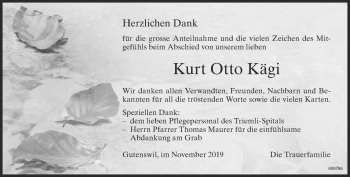 Traueranzeige von Kurt Otto Kägi von ZO Gesamt