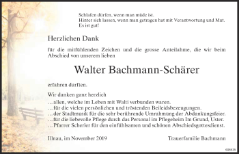 Traueranzeige von Walter Bachmann-Schärer von reg_12345