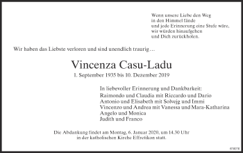 Traueranzeige von Vincenza Casu-Ladu von reg_12345