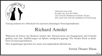 Traueranzeige von Richard Amsler von reg_1