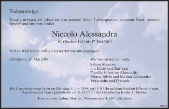 Traueranzeige von Niccolo Alessandra von reg_12345