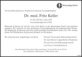 Traueranzeige von Fritz Keller von ZO Gesamt