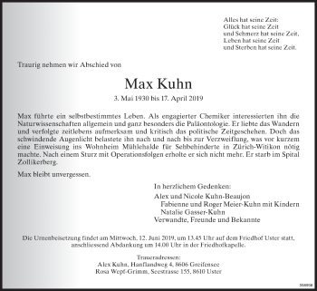 Traueranzeige von Max Kuhn von ZO Gesamt