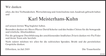 Traueranzeige von Karl Meisterhans-Kuhn von reg_12345