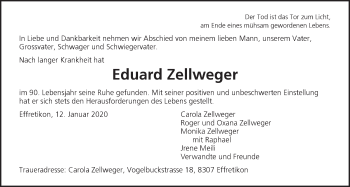 Traueranzeige von Eduard Zellweger von reg_3