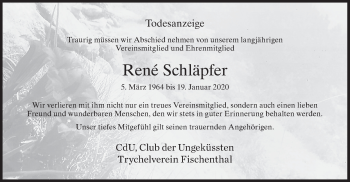 Traueranzeige von René Schläpfer von ZO solo