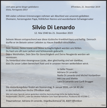 Traueranzeige von Silvio Di Lenardo von reg_5