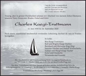 Traueranzeige von Charles Kaegi-Truttmann von ZO solo