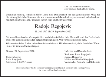 Traueranzeige von Radoje Regojevic von AvU