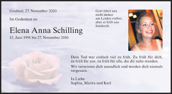 Traueranzeige von Elena Anna Schilling von reg_3