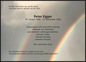 Traueranzeige von Peter Egger von VO solo