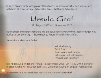 Traueranzeige von Ursula Graf von VO solo