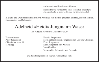 Traueranzeige von Adelheid  Jungmann-Waser von reg_3