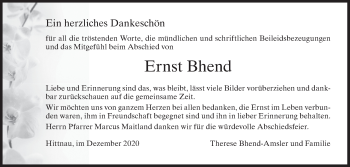 Traueranzeige von Ernst Bhend von AvU