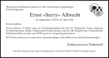 Traueranzeige von Ernst Albrecht von ZO solo