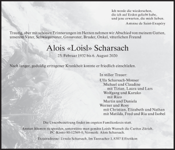 Traueranzeige von Alois Scharsach von reg_3