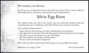 Traueranzeige von Silvia Egg-Roos von AvU