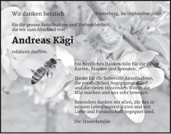 Traueranzeige von Andreas Kägi von AvU