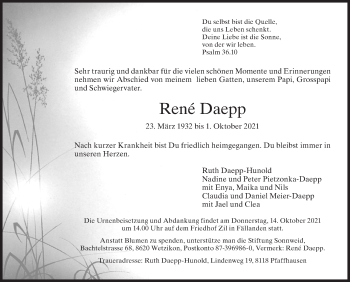 Traueranzeige von René Daepp von AvU