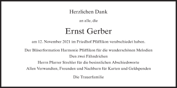 Traueranzeige von Ernst Gerber von AvU