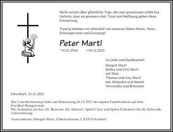 Traueranzeige von Peter Marti von AvU