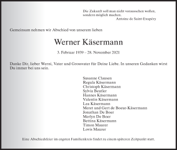 Traueranzeige von Werner Käsermann von AvU