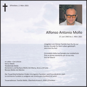 Traueranzeige von Alfonso Antonio Mollo von reg_4