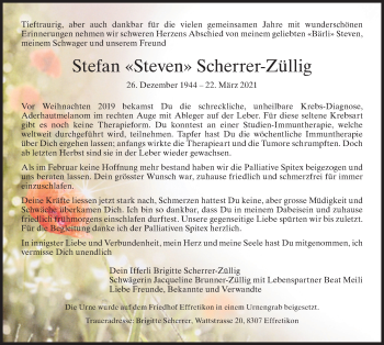 Traueranzeige von Stefan Scherrer-Züllig von reg_3