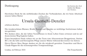 Traueranzeige von Ursula Gautschi-Denzler von reg_2