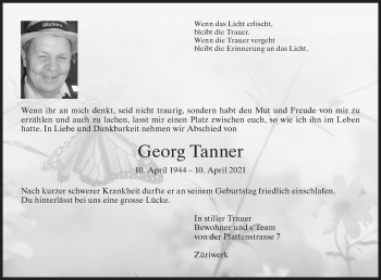 Traueranzeige von Georg Tanner von AvU