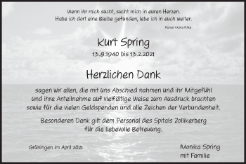 Traueranzeige von Kurt Spring von AvU