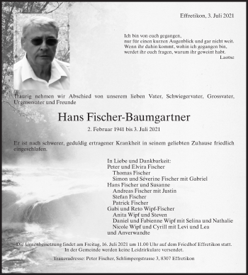 Traueranzeige von Hans Fischer-Baumgartner von reg_3