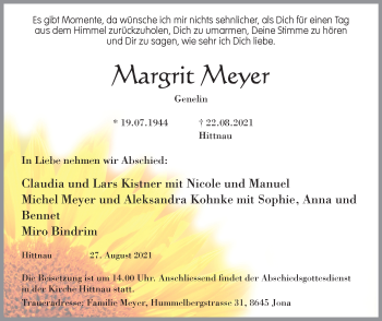 Traueranzeige von Margrit Meyer von AvU